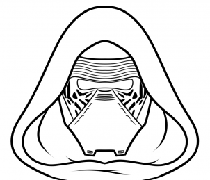 302x259 how to draw kylo ren easy step graduation star - Kylo Ren Helmet Drawing