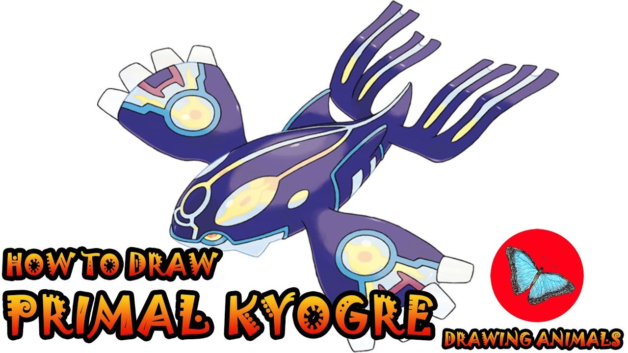 1280x720 How To Draw Primal Kyogre Pokemon Drawing Animals - Kyogre Drawing