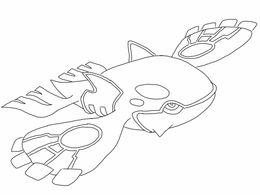 1024x768 Pokemon Coloring Pages Kyogre Great Free Clipart, Silhouette - Kyo...