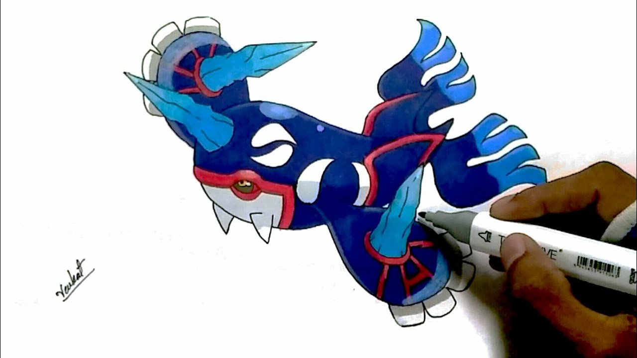 1280x720 Crazy Art - Kyogre Drawing