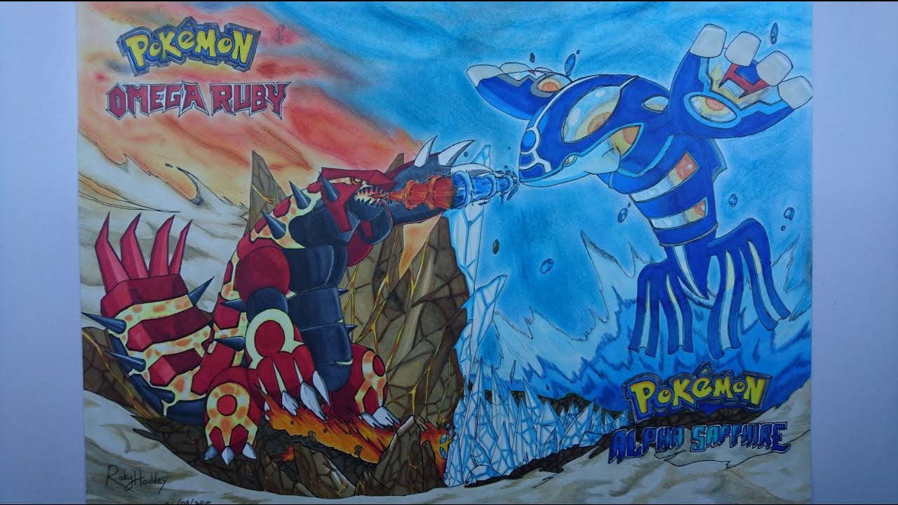 1280x720 drawing primal groudon and primal kyogre - Kyogre Drawing