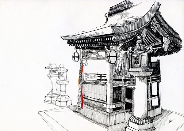 600x428 kyoto sketches on behance - Kyoto Drawing