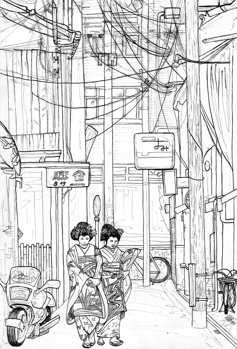 800x1174 wait for me, kyoto! i'm coming soon! chris fraser on line - Kyoto Drawing