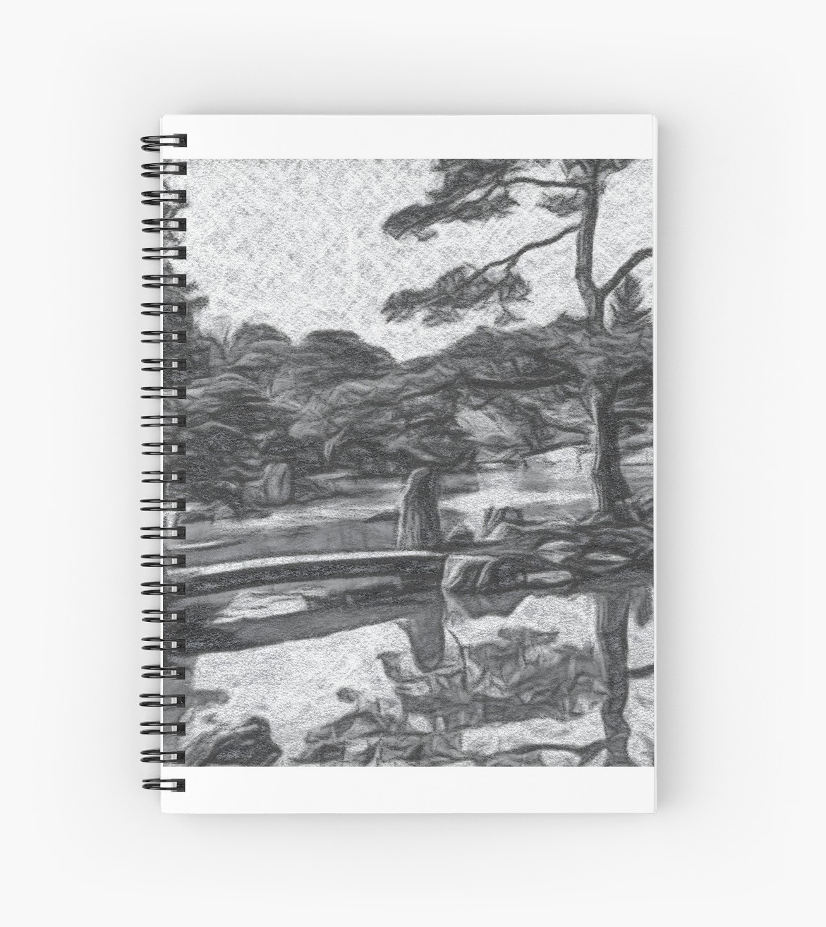 1171x1313 charcoal drawing the japanese garden - Kyoto Drawing