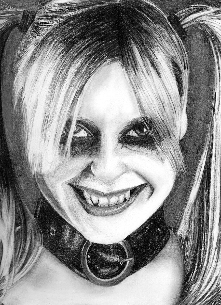 900x1239 Harley Quinn Art Print - Kyrie Irving Drawing Pencil