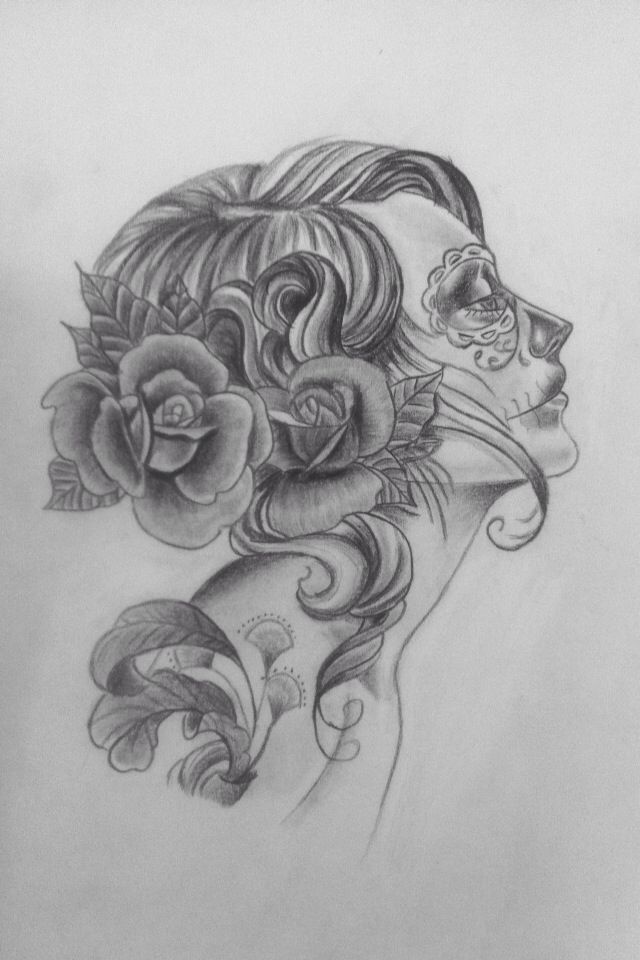 640x960 La Catrina Dia De Los Muertos! Tattoo Designs, Drawings Und - La Catrina Drawing