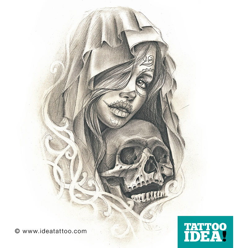 800x800 La Catrina Tattoo Idea On Lowrider Art Drawing At Com Free - La Catrina Drawing
