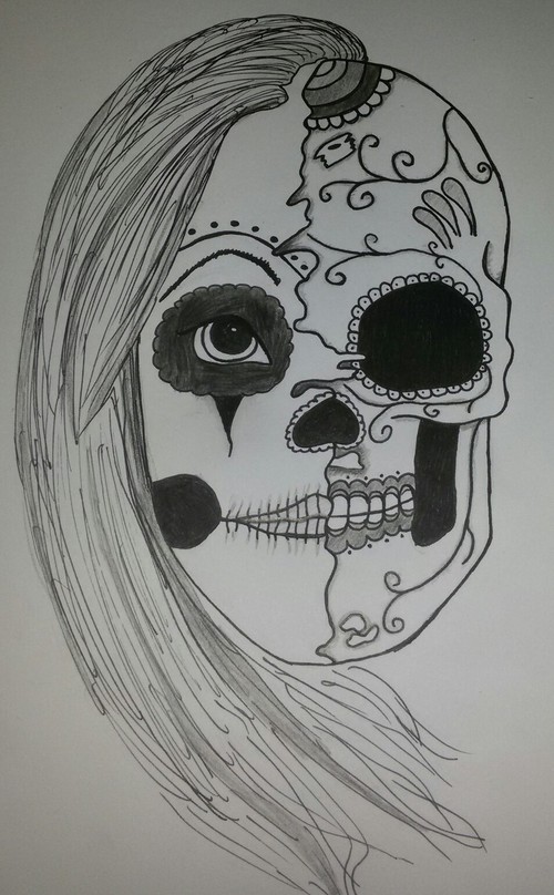 500x808 La Catrina Shared - La Catrina Drawing
