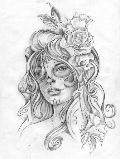 385x512 La Catrina Tattoos Ink Body Art! Tattoos, Skull Girl - La Catrina Drawing