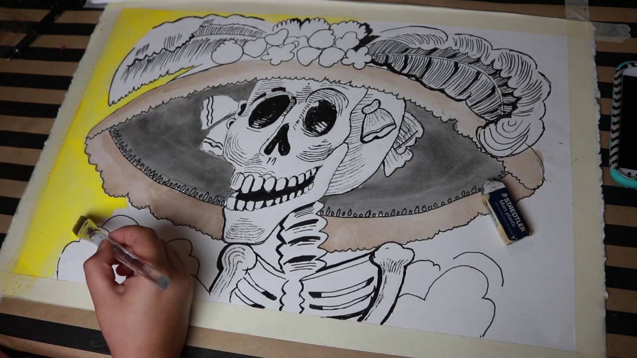 1280x720 Speed Drawing La Muerte - La Catrina Drawing