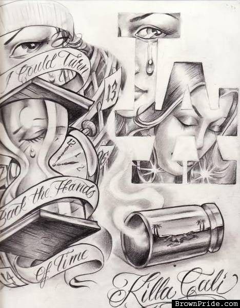 468x600 La Killa Cali Lowrider Arte - La Drawings