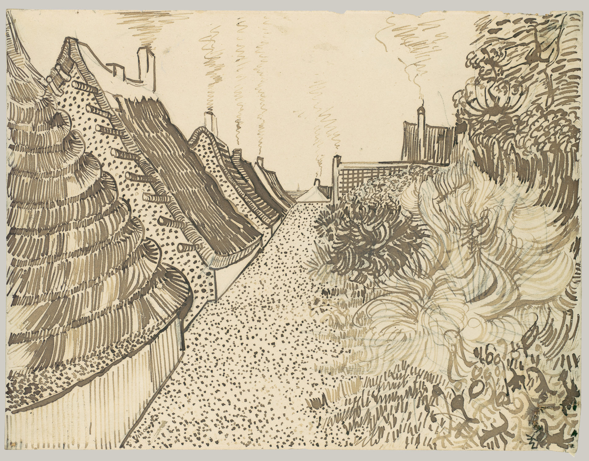 1916x1500 street in saintes maries de la mer vincent van gogh - La Drawings