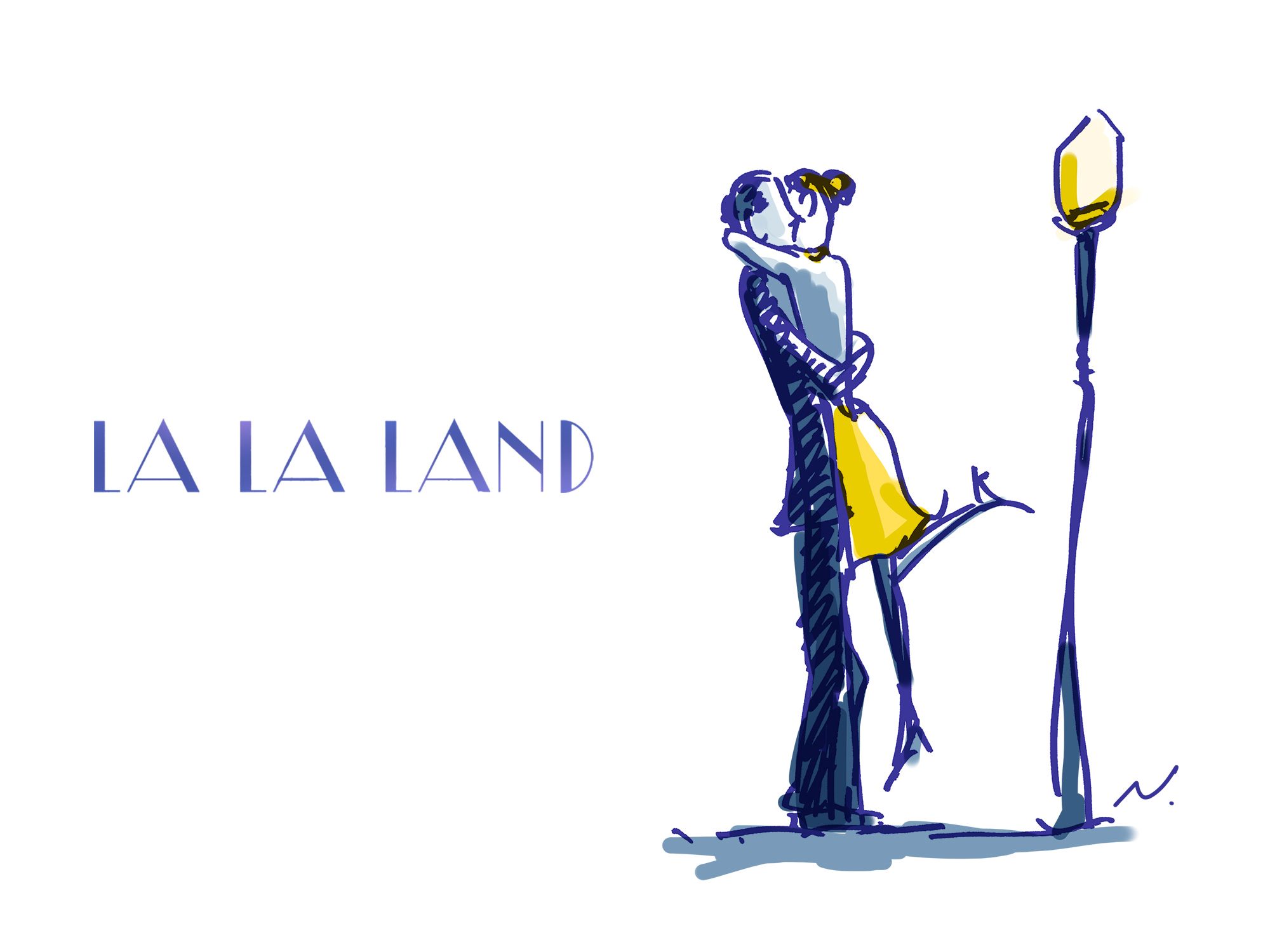 2000x1500 drawing for la la land steemit - La La Land Drawing