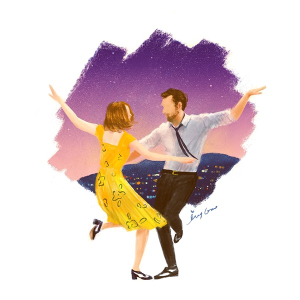 600x600 la la land illustration on wacom gallery - La La Land Drawing