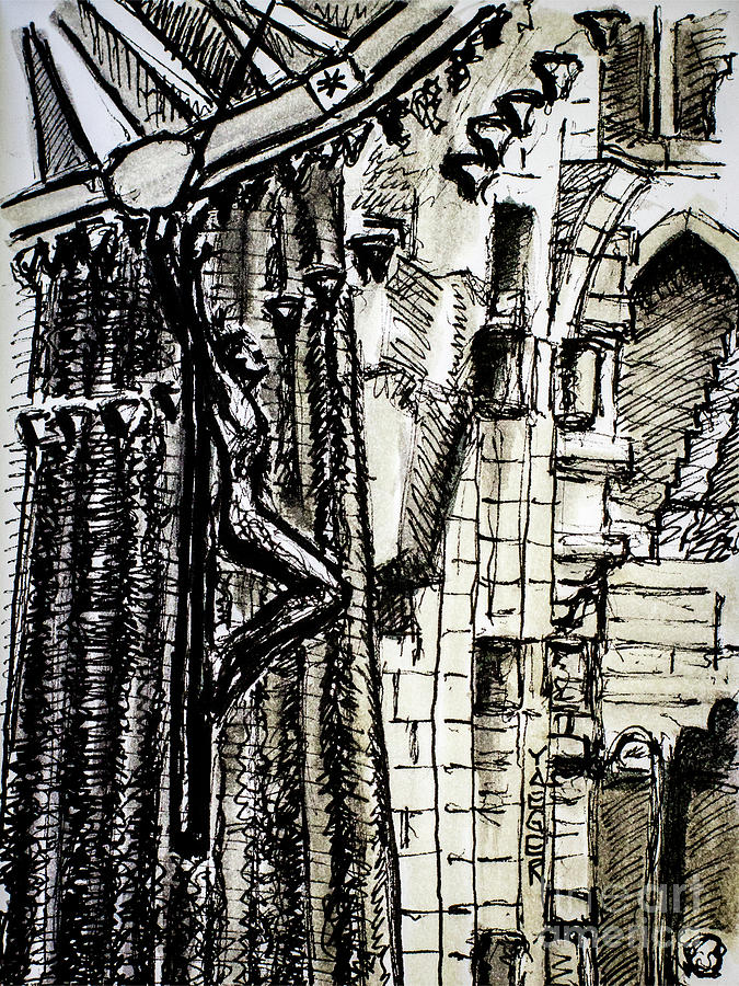 675x900 christ on the cross la sagrada familia drawing - La Sagrada Familia Drawing