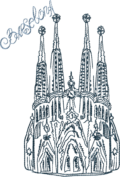394x581 la sagrada familia - La Sagrada Familia Drawing