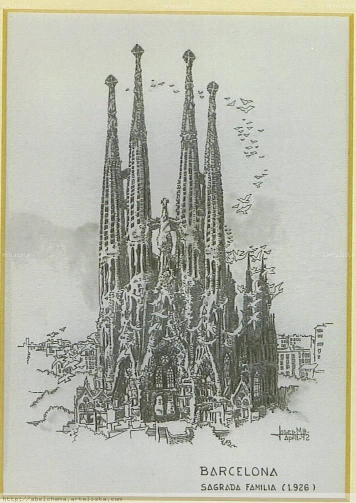 712x1005 la sagrada jose maria abel lazaro - La Sagrada Familia Drawing