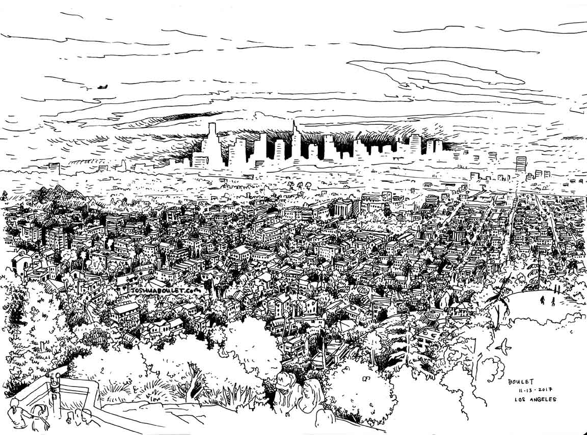 1152x854 I Love That Everyone Has A Dream Here Los Angeles Drawing - La Skyline Drawing