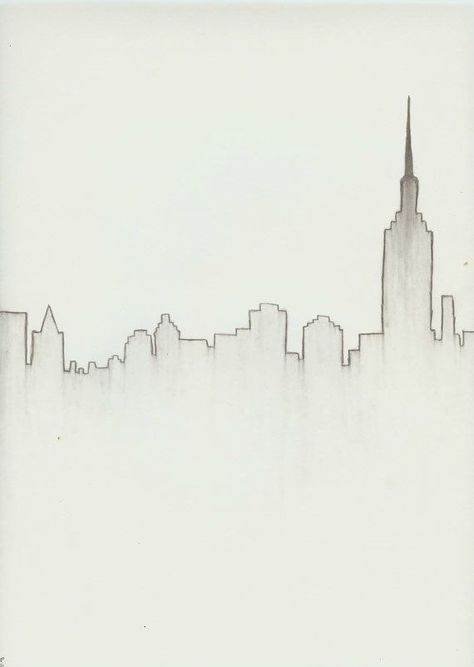 474x667 New York City Skyline Download In Drwngss Drawings, Art - La Skyline Drawing