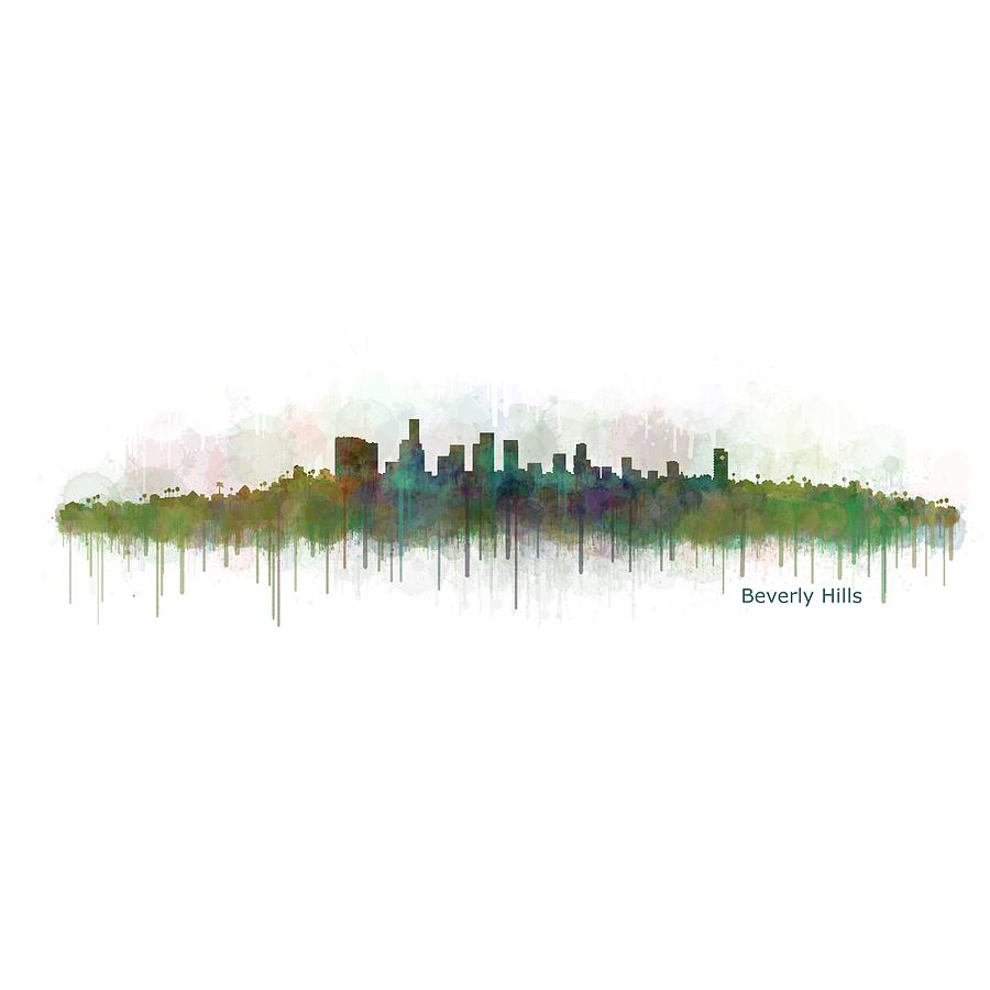 900x900 Beverly Hills City In La City Skyline Hq Painting - La Skyline Drawing