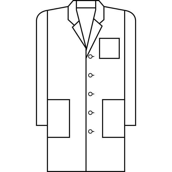 600x600 Meta, Mens Standard Length Lab Coat - Lab Coat Drawing