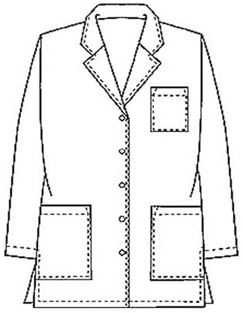 480x617 Pu Made To Order Women Snap Front Inches Short Lab Coat - Lab Coat Drawing