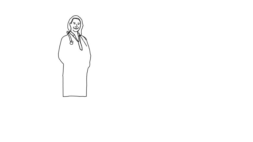 852x480 Animated Sketch Vector Drawing Doodle Stock Footage Video - Lab Coat Drawing