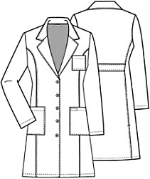 211x251 cherokee long female labcoat on special price - Lab Coat Drawing