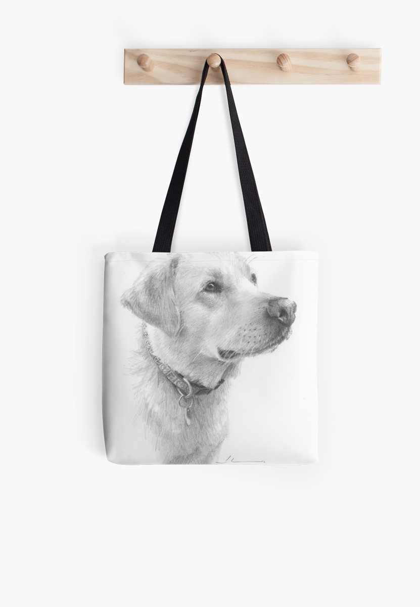 831x1200 Yellow Lab Drawing Tote Bags - Lab Drawing