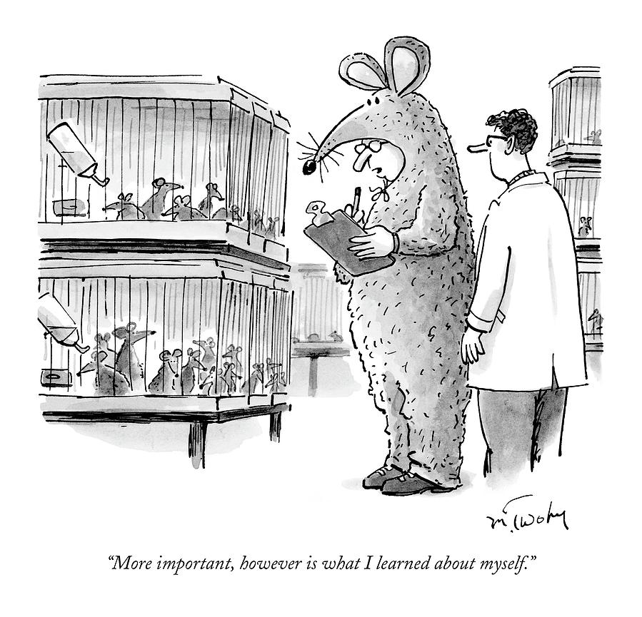 899x865 Lab Technician Dressed In A Mouse Costume Drawing - Lab Mouse Drawing