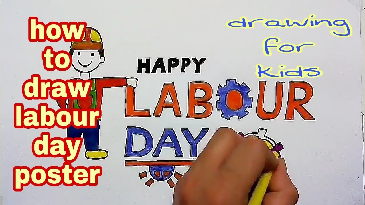 1280x720 How To Draw Labour Day Poster Step - Labor Day Drawings