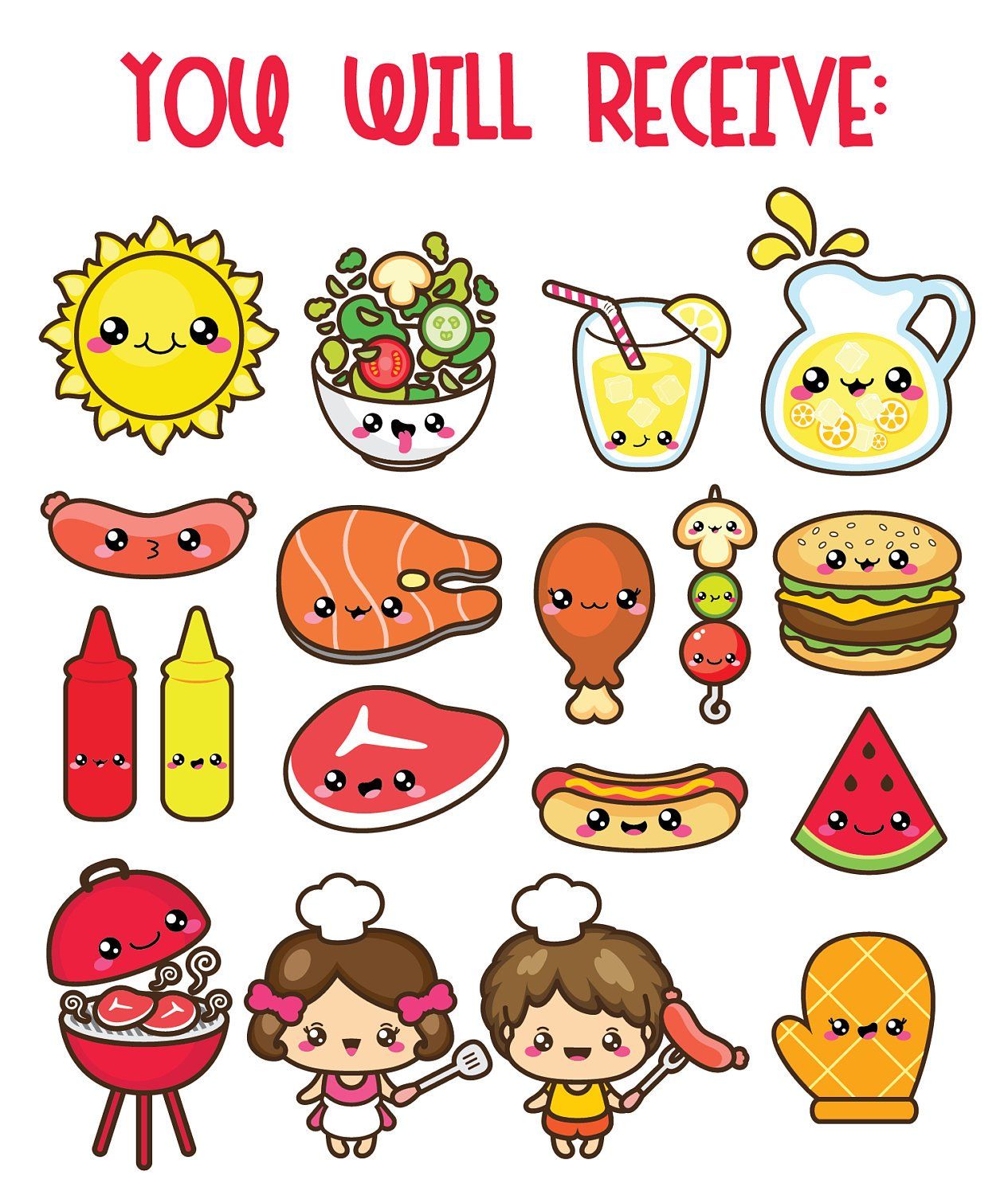 1265x1500 Kawaii Clip Art, Bbq Clipart, Labor Day Clipart, Kid Clipart - Labor Day Drawings