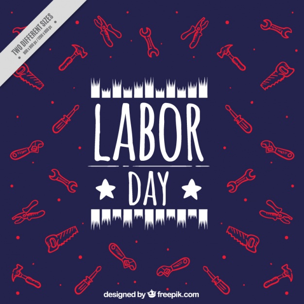 626x626 Labor Day Dark Background With Drawings Of Tools Vector Free - Labor Day Drawings