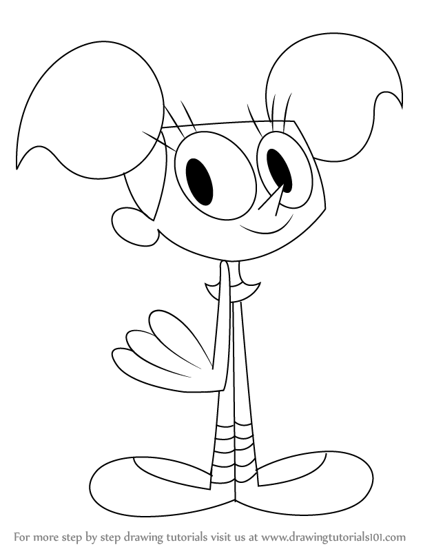 614x794 learn how to draw dee dee from dexter's laboratory - Laboratory Drawing