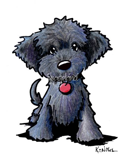 511x650 Black Doodle Puppy - Labradoodle Drawing