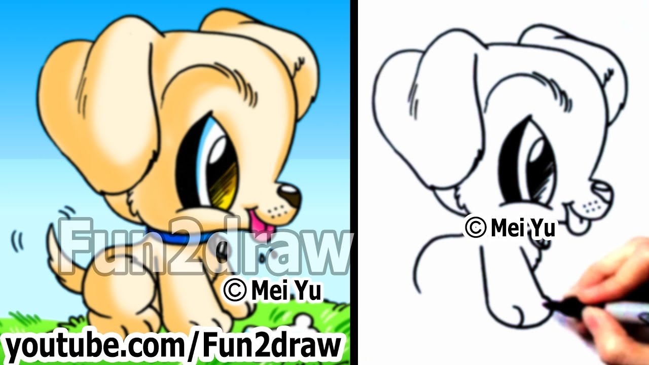 1280x720 labrador puppy - Labrador Cartoon Drawing
