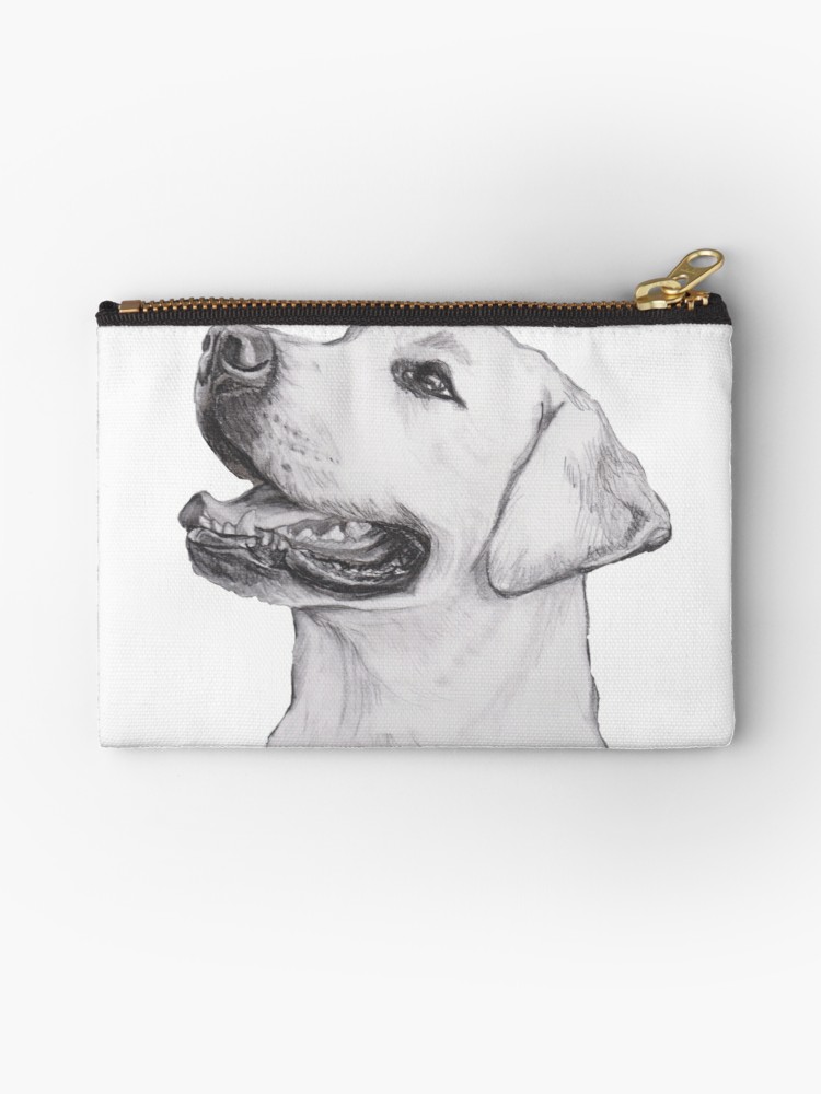 750x1000 Labrador Retriever Dog Portrait Drawing Studio Pouches - Labrador Drawing