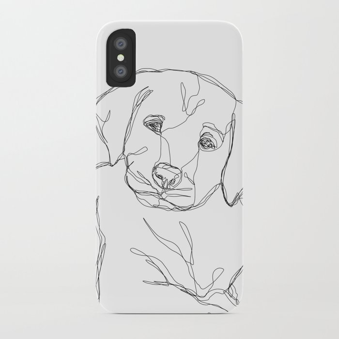 700x700 Labrador One Line Drawing Iphone Case - Labrador Line Drawing