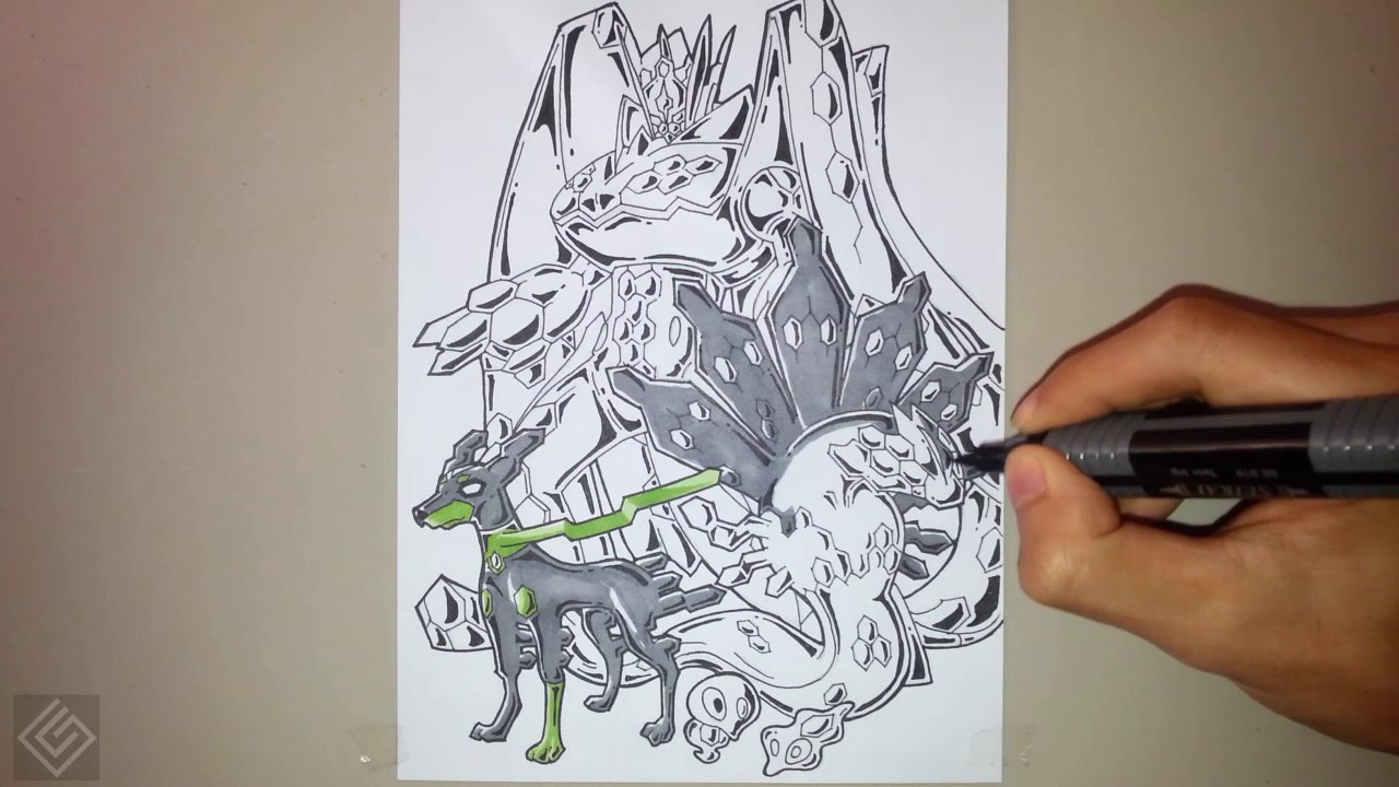 1280x720 Zygarde - Labyrinth Drawing