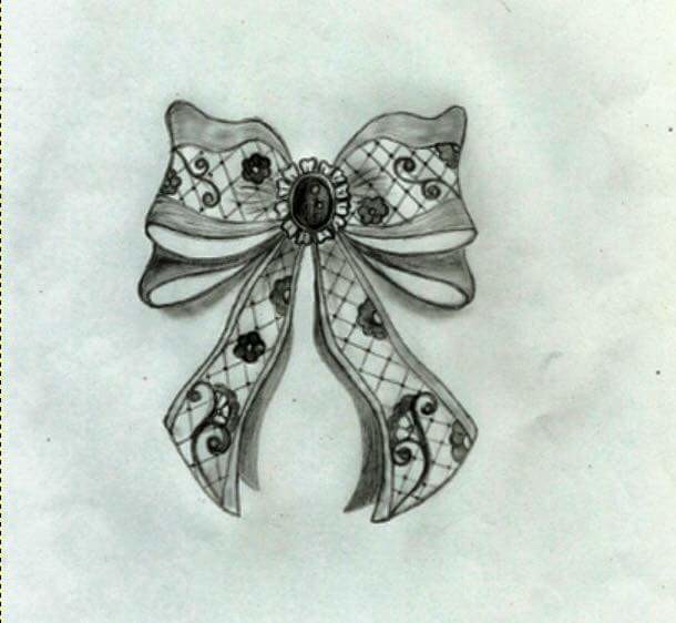 610x562 Artstation - Lace Bow Drawing