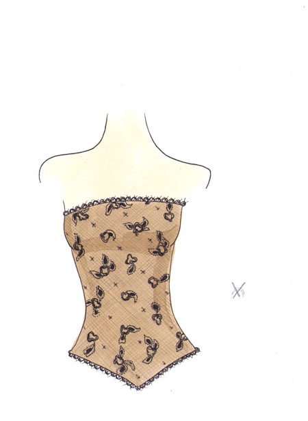 450x615 how to draw lace i draw fashion - Lace Drawing