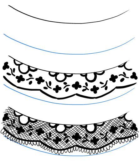447x529 lace might look fiddly to draw, but as long as you start - Lace Drawing