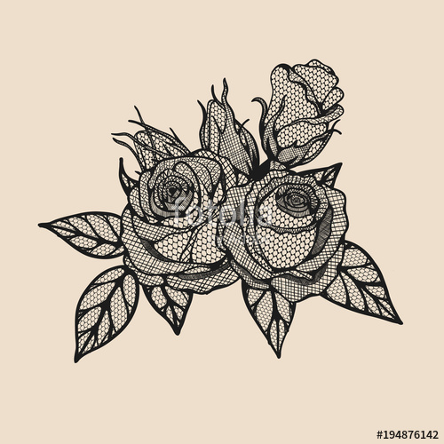 500x500 rose vector lace - Lace Drawing