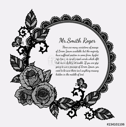 498x500 lace rose funeral card - Lace Line Drawing