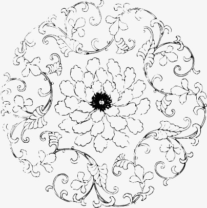 404x405 line drawing lace, line clipart, web page, peony png image - Lace Line Drawing