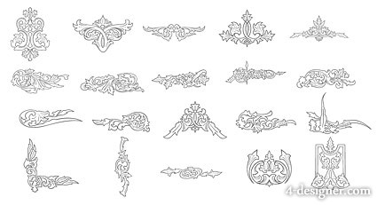 425x231 designer european line drawing lace elements vector material - Lace Line Drawing