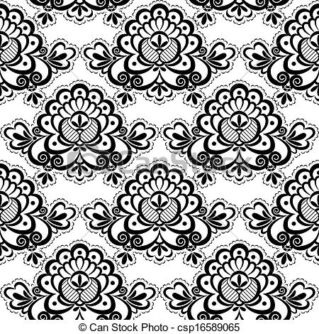 450x470 Simple Lace Patterns Vector Library Stock - Lace Pattern Drawing