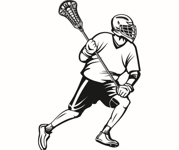 570x478 lacrosse player helmet stick equipment field sports game outfit - Lacrosse Drawing