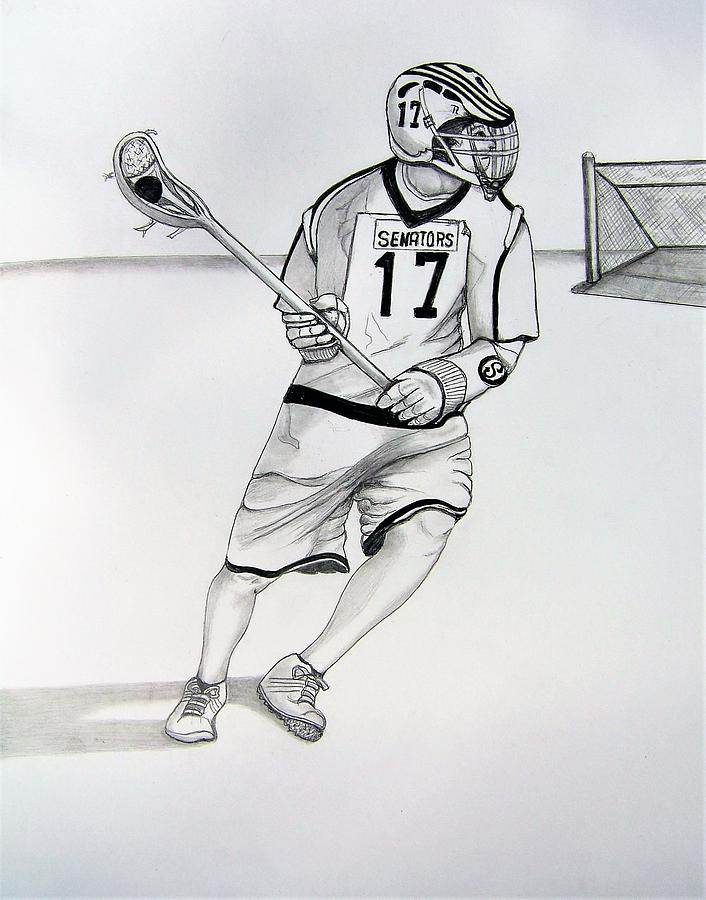 706x900 lacrosse first game drawing - Lacrosse Drawing