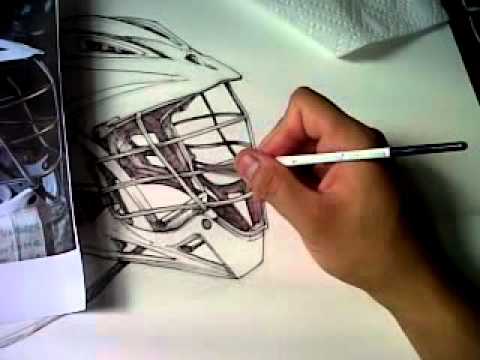 480x360 The Art Of Lacrosse Helmet Watercolor - Lacrosse Helmet Drawing